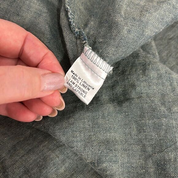 FLAX Linen Green Pull On Lightweight Sleeveless Tunic Top Size M - Picture 4 of 7